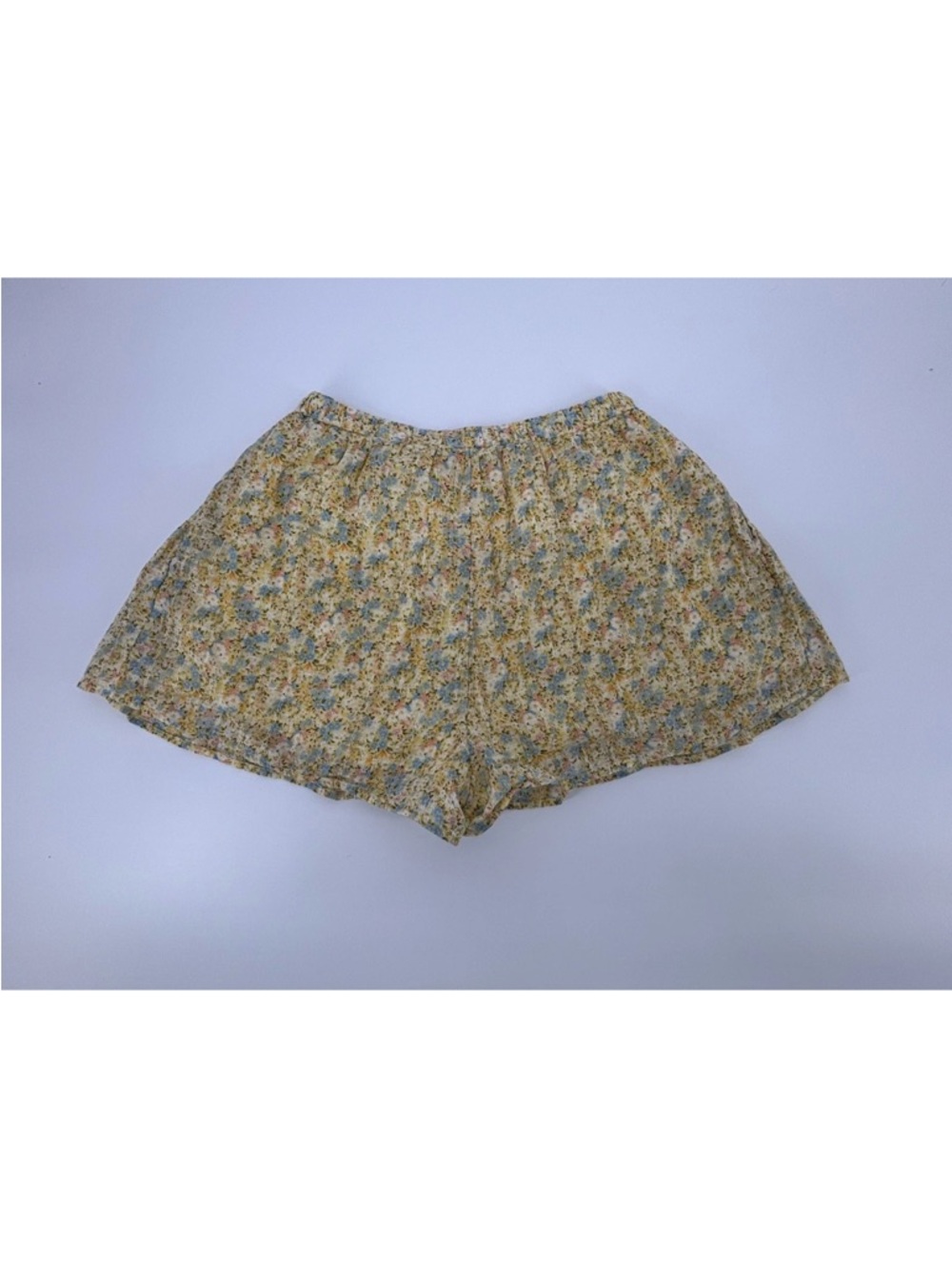 American Eagle Floral Mini Skort Small Yellow Ditsy Ruffle Smocked Boho Festival